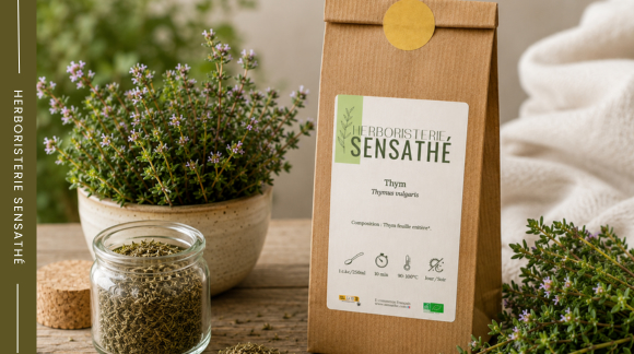 Thym séché pour accompagner naturellement la toux et les voies respiratoires encombrées - Herboristerie Sensathé Thym séché pour accompagner naturellement la toux et les voies respiratoires encombrées - Herboristerie Sensathé